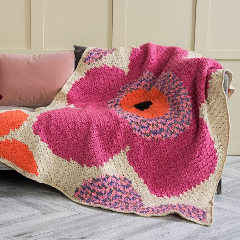 FREE PATTERN Blanket with Beautiful Crochet Flower