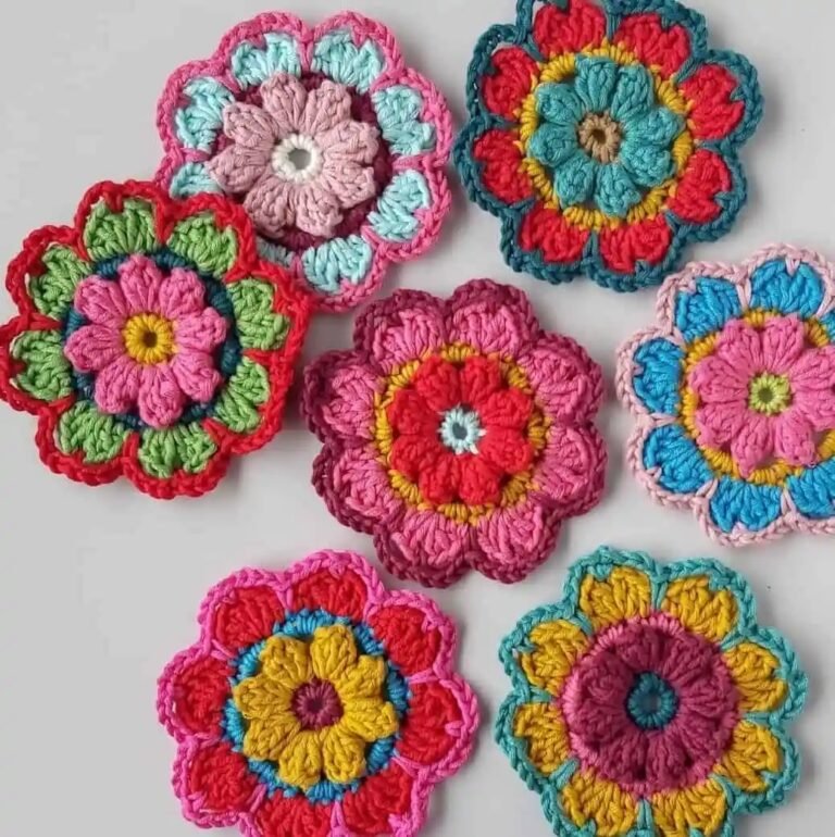 FREE PATTERN Crochet Fire Poppy Flower