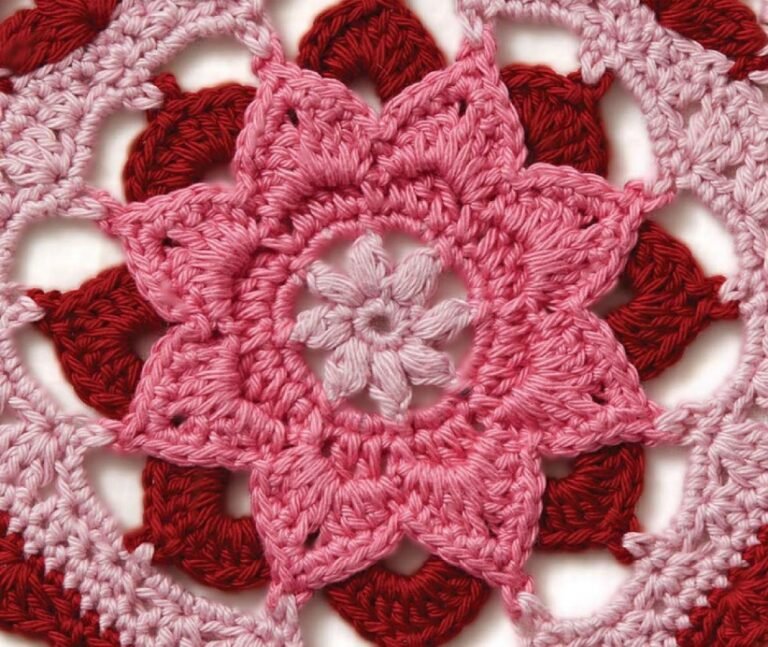 FREE PATTERN Crochet Floral Heart Centerpiece