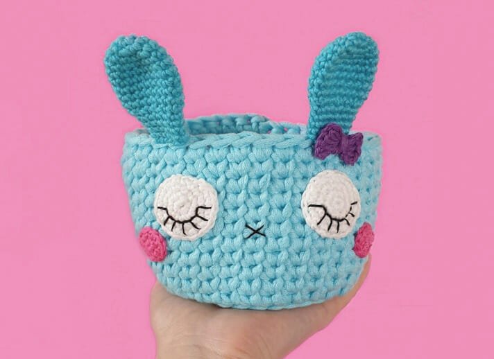 FREE PATTERN Bunny Basket for Crochet Decoration