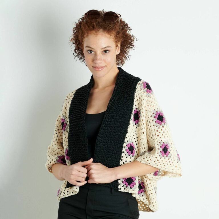 FREE PATTERN Beautiful Crochet Cardigan with Saffron Flowers