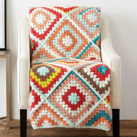 Crochet Diamond Carnival Blanket FREE PATTERN