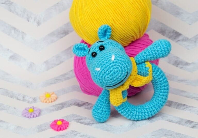 Blue Hippo Rattle Amigurumi FREE PATTERN