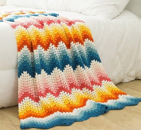 Crochet Rainbow Blanket FREE PATTERN