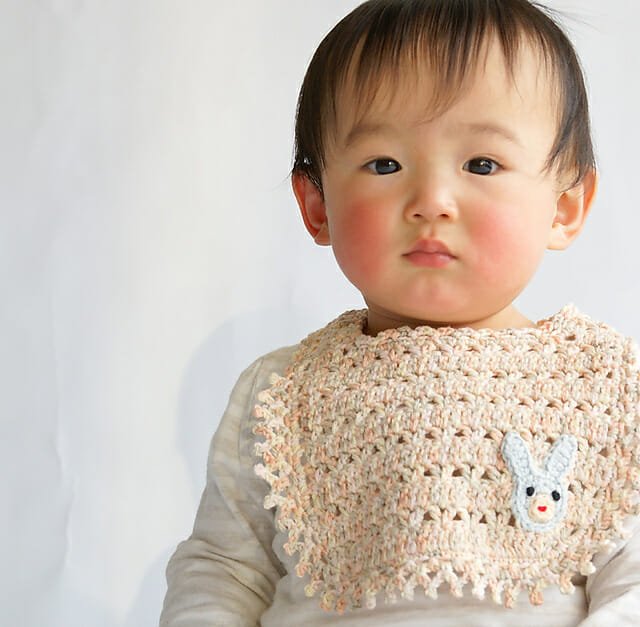 Delicate Crochet Bunny Bib FREE PATTERN