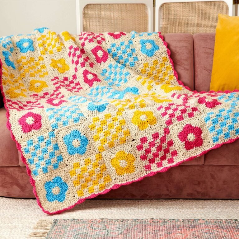 Floral Motif for Crochet Blanket FREE PATTERN