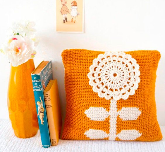 Crochet Spring Flower Cushion FREE PATTERN