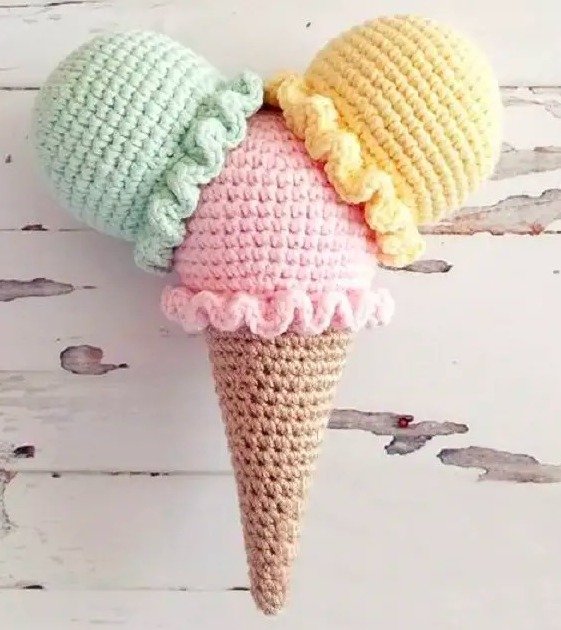 Amigurumi 3 Flavor Ice Cream Cone FREE PATTERN