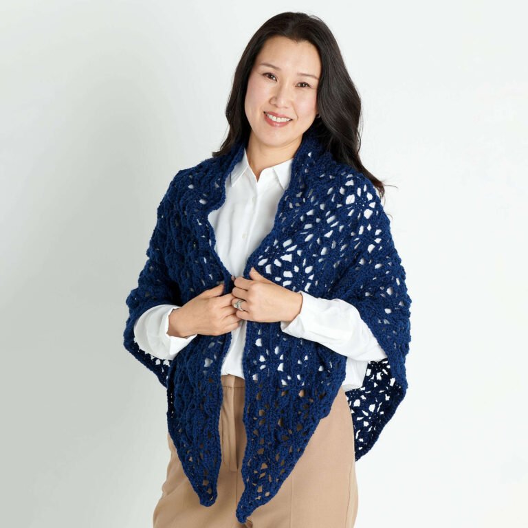 Crochet Diamond Grid Shawl FREE PATTERN