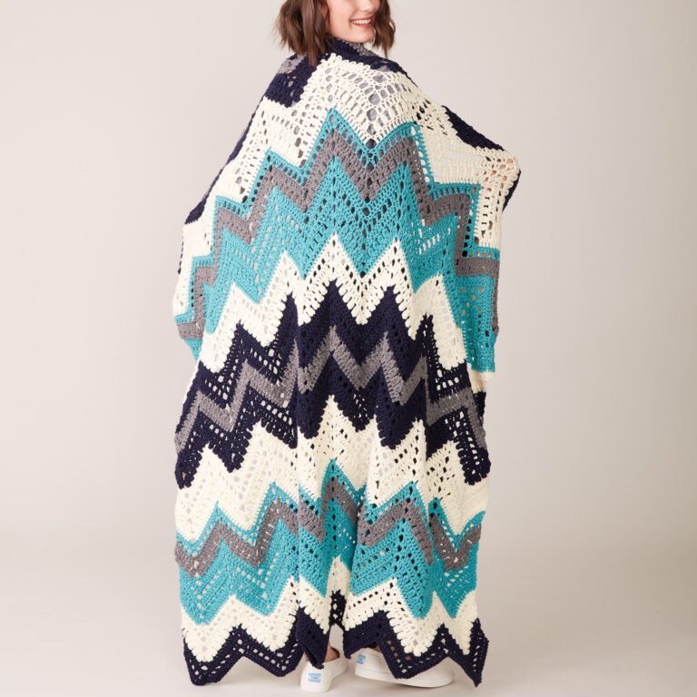 Crochet Chevron Knitted Blanket FREE PATTERN