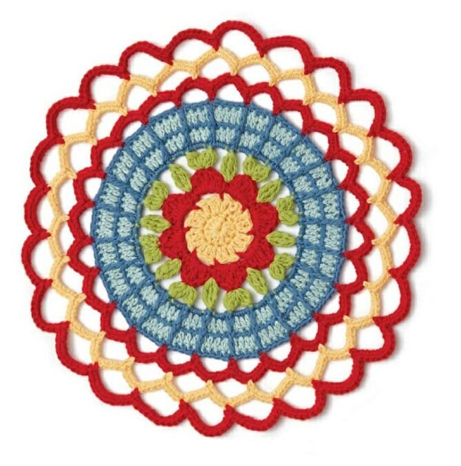 Fire Flower Mandala in Crochet FREE PATRÓN