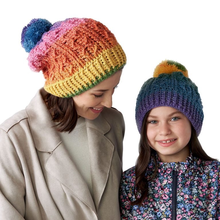 Multicolor Embossed Crochet Knit Hat FREE PATTERN